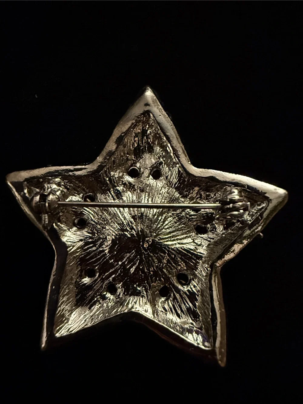 Sparkling Red Starburst Brooch with Center Gem